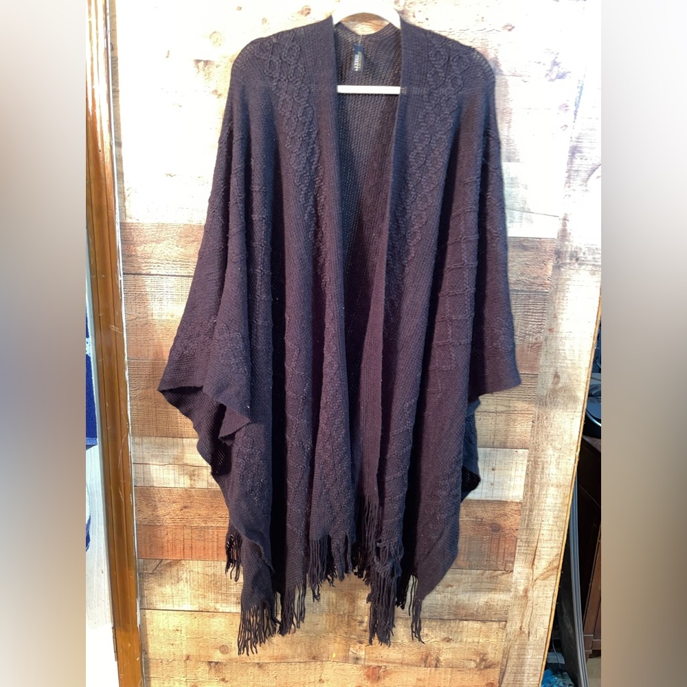 Accessory Street knit shawl wrap poncho